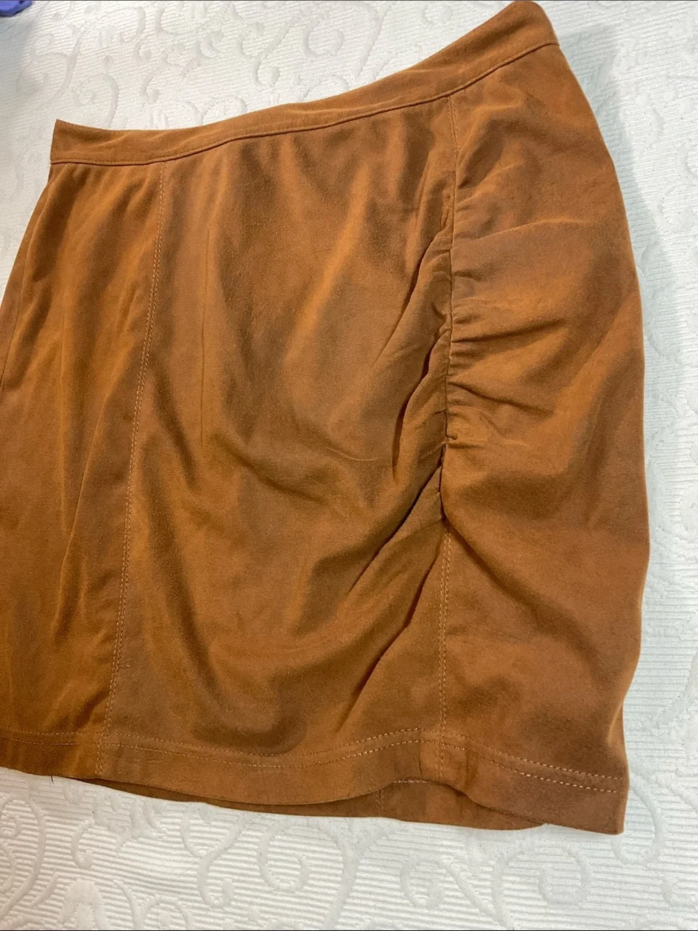 Free People Mini Skirt with Side Ruching. Back Zip. Small